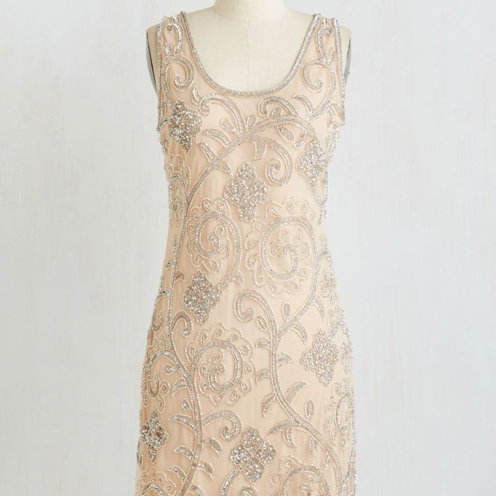 Prelude Blush Beaded '20s style Dress NWT Size 10